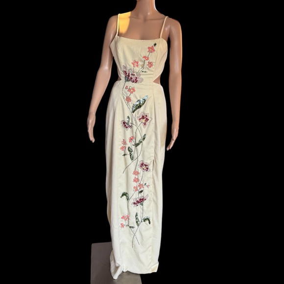 ASOS‎ Design Formal Maxi Floral Sequin Dress Women’s US size 8 - Picture 1 of 15